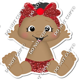Dark Skin Tone Girl Baby - Red