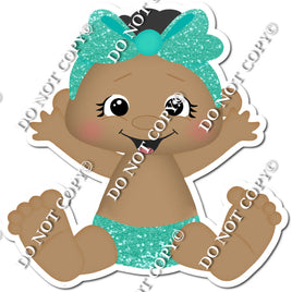 Dark Skin Tone Girl Girl Baby - Mint