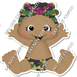 Dark Skin Tone Girl Baby - Camo