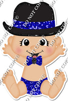 Light Skin Tone Boy with Top Hat - Blue - w/ Variants