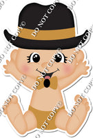 Light Skin Tone Boy with Top Hat - Gold - w/ Variants