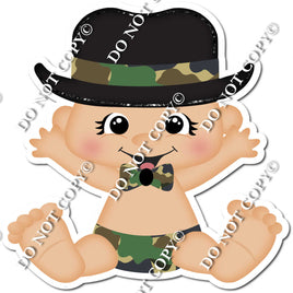 Light Skin Tone Boy with Top Hat - Camo -