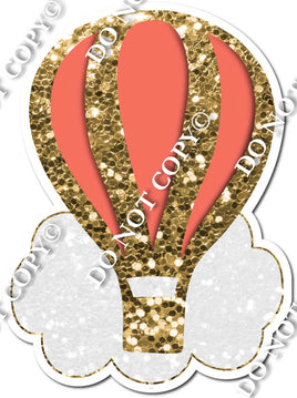 Cloud & Hot Air Balloon - Gold & Coral w/ Variants