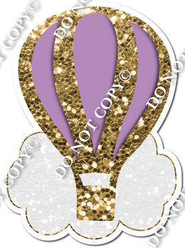 Cloud & Hot Air Balloon - Gold & Lavender w/ Variants