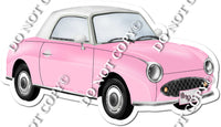 XL White Top Car - Baby Pink