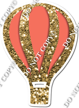 Hot Air Balloon - Gold & Coral w/ Variants