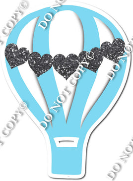 Hot Air Balloon - Baby Blue with Hearts w/ Variants