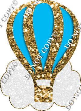 Cloud & Hot Air Balloon - Gold & Caribbean w/ Variants