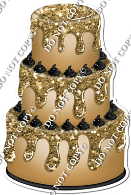 Gold Cake with Black Dollops