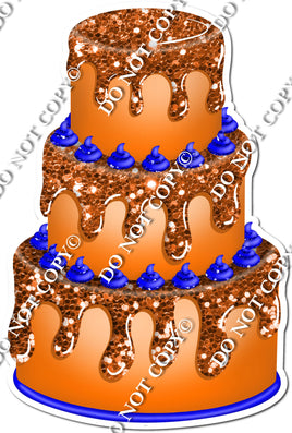 Orange Cake with Blue Dollops