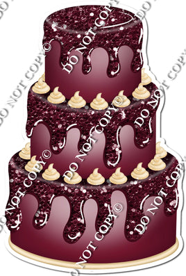Burgundy Cake with Champagne Dollops