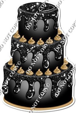 Black Cake with Gold Dollops