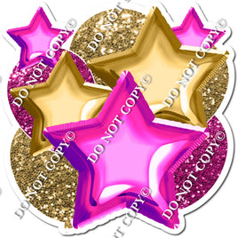 Hot Pink & Gold Balloon & Star Bundle
