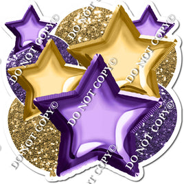 Purple & Gold Balloon & Star Bundle