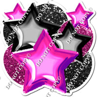 Black & Hot Pink Balloon & Star Bundle