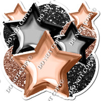 Black & Rose Gold Balloon & Star Bundle