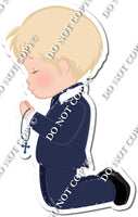 Light Skin Tone Blonde Hair Communion Boy Kneeling w/ Variants