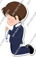 Light Skin Tone Brown Hair Communion Boy Kneeling w/ Variants