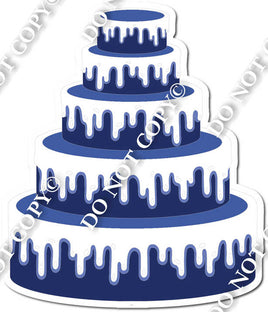 Flat Navy Blue Cake