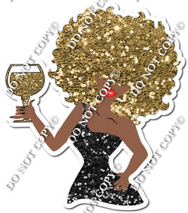 Dark Skin Tone Girl - Black Dress