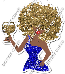 Dark Skin Tone Girl - Blue Dress