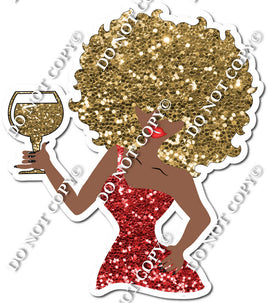 Dark Skin Tone Girl - Red Dress