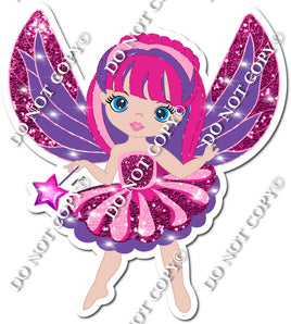Light Skin Tone Fairy - Hot Pink & Purple