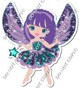 Light Skin Tone Fairy - Teal & Purple