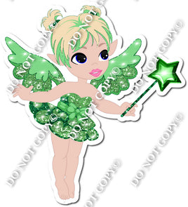 Light Skin Tone Fairy - Green - On Tip Toes