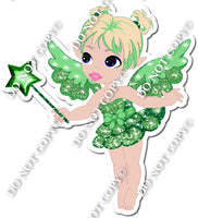 Light Skin Tone Fairy - Green - On Tip Toes w/ Variants