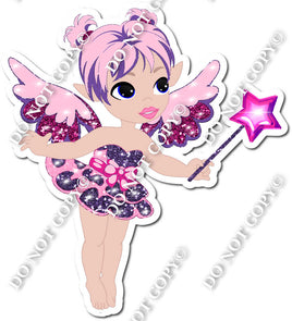 Light Skin Tone Fairy - Pink & Purple - On Tip Toes