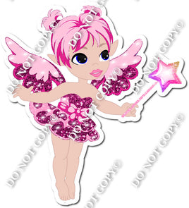 Light Skin Tone Fairy - Hot Pink & Baby Pink - On Tip Toes w/ Variants