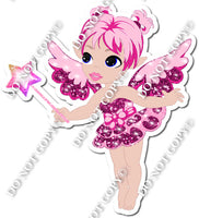 Light Skin Tone Fairy - Hot Pink & Baby Pink - On Tip Toes w/ Variants