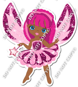 Dark Skin Tone Fairy - Hot Pink & Baby Pink