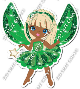 Dark Skin Tone Fairy - Green