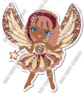 Dark Skin Tone Fairy - Champagne & Rose Gold