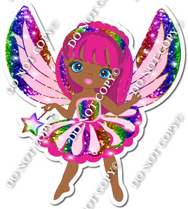 Dark Skin Tone Fairy - Rainbow