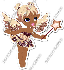 Dark Skin Tone Fairy - Champagne & Rose Gold - On Tip Toes