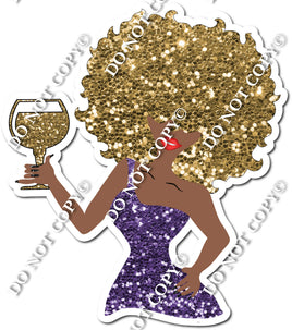 Dark Skin Tone Girl - Purple Dress