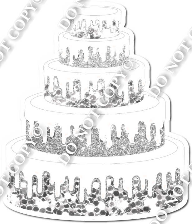 Light Silver Sparkle Cake| Sign Swag USA