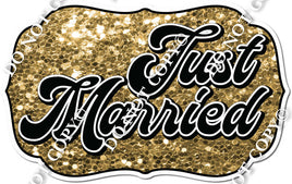 Just Married Gold Sparkle