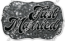 Just Married Silver Sparkle