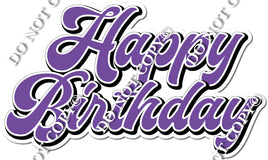 Flat Purple Happy Birthday