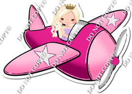 XL Light Skin Tone Girl - Pink Plane