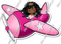 XL Dark Skin Tone Girl - Pink Plane