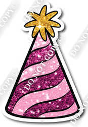 Light Pink & Hot Pink Sparkle Party Hat