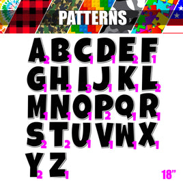 Pattern - 18" LG 36 pc - A-Z Sets