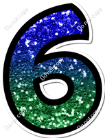 BB 18" Individuals - Blue / Green Ombre Sparkle