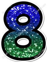 BB 12" Individuals - Blue / Green Ombre Sparkle