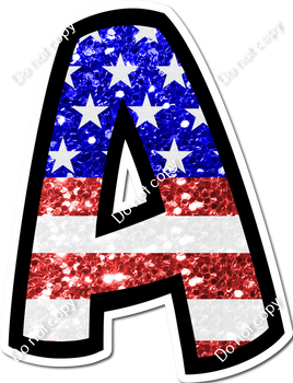 BB 18" Individuals - Flag Sparkle